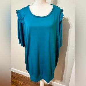NWT plus-size teal blue French terry tee